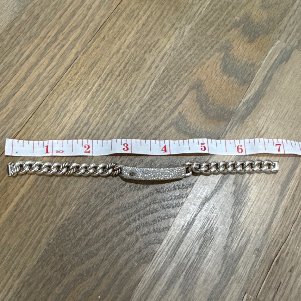 AUTHENTIC David Yurman Belmont Curb Link ID Bracelet w/Diamonds - Picture 9 of 9